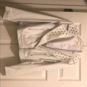 Cool Studded white leather jacket!
